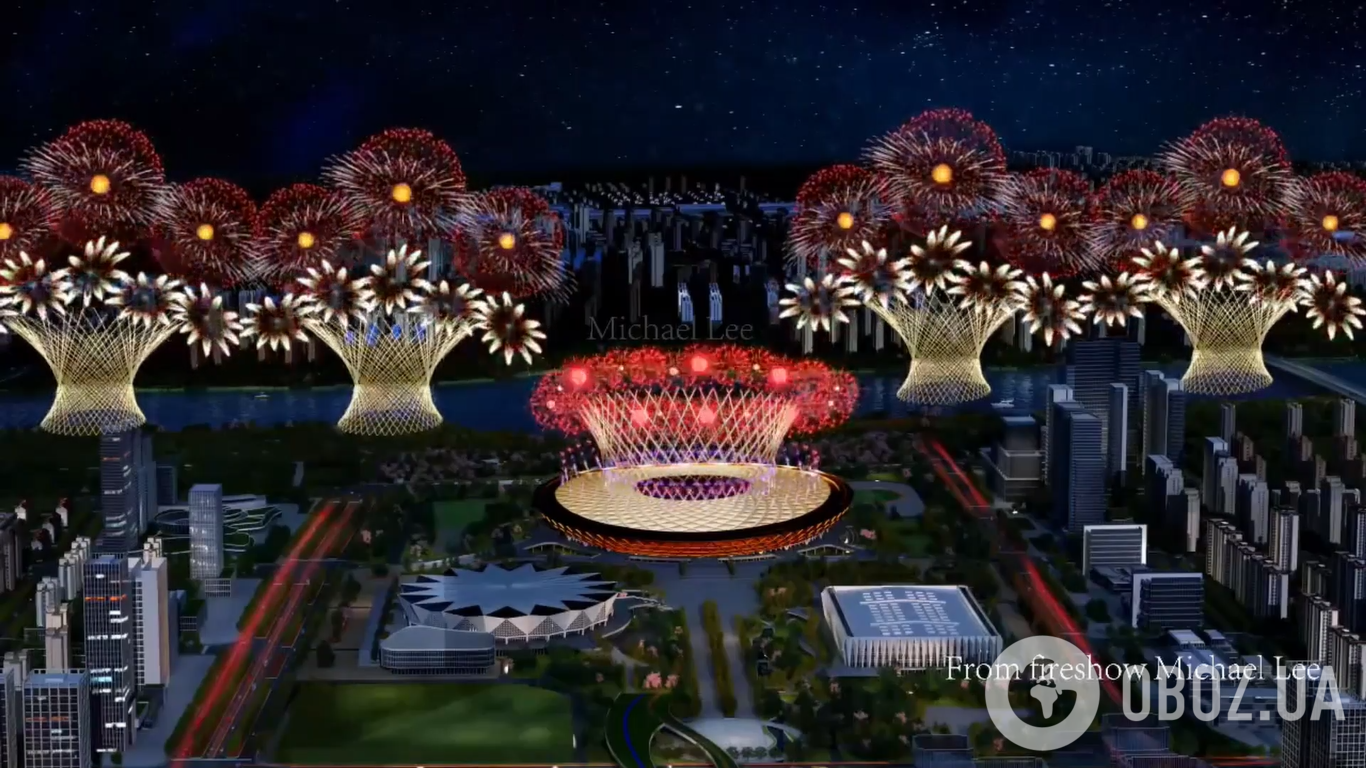 Салют на церемонии открытия чемпионат мира по футболу 2022 года в Катаре