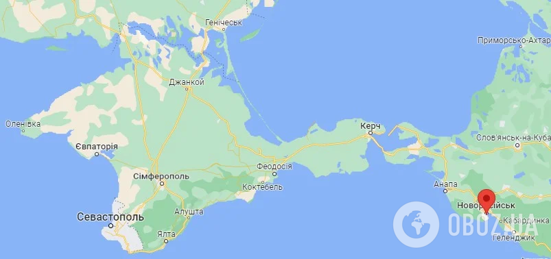 Новороссийск на карте