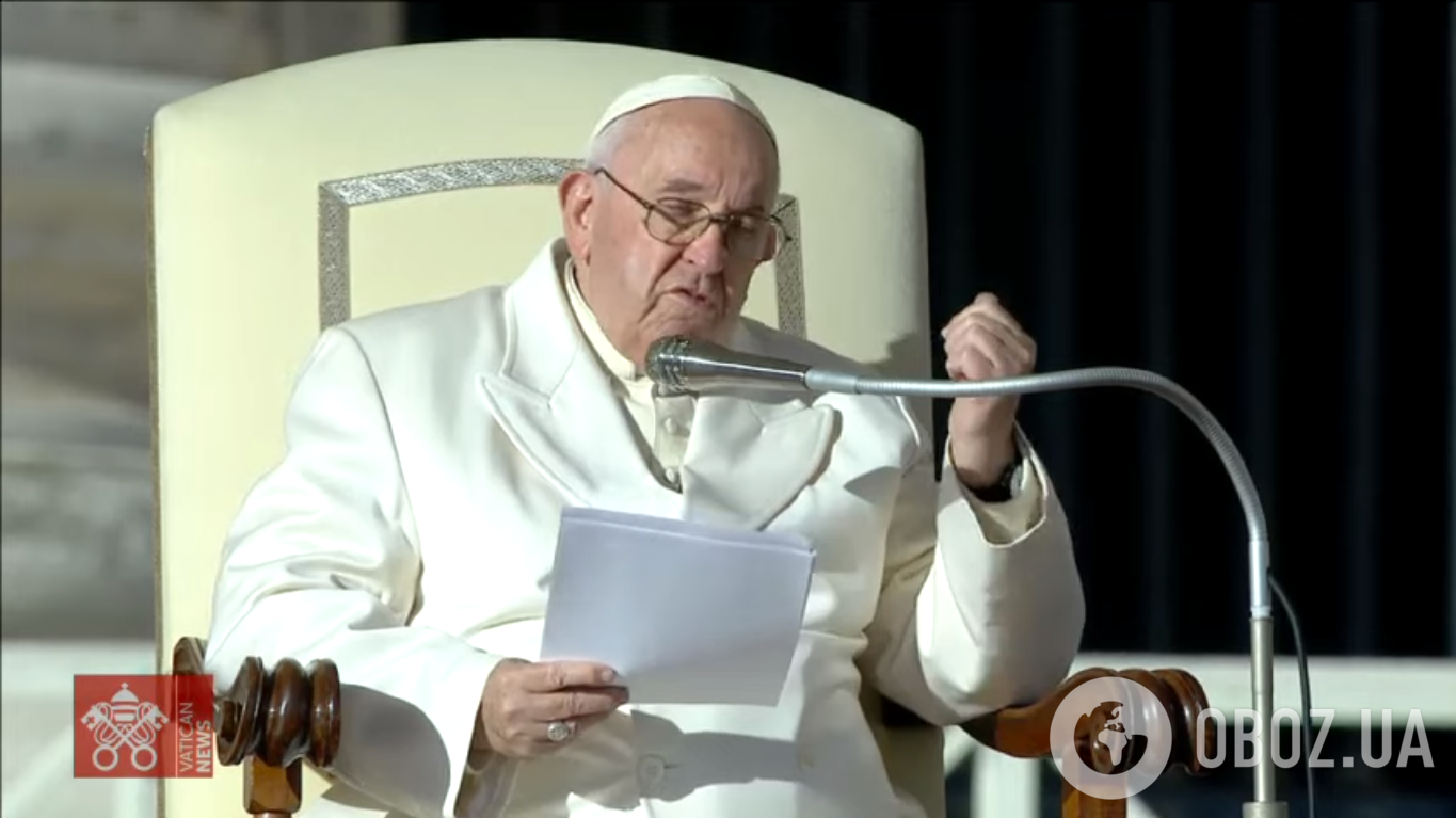 Папа Римский Франциск на встрече с верующими 23 ноября 2022 года