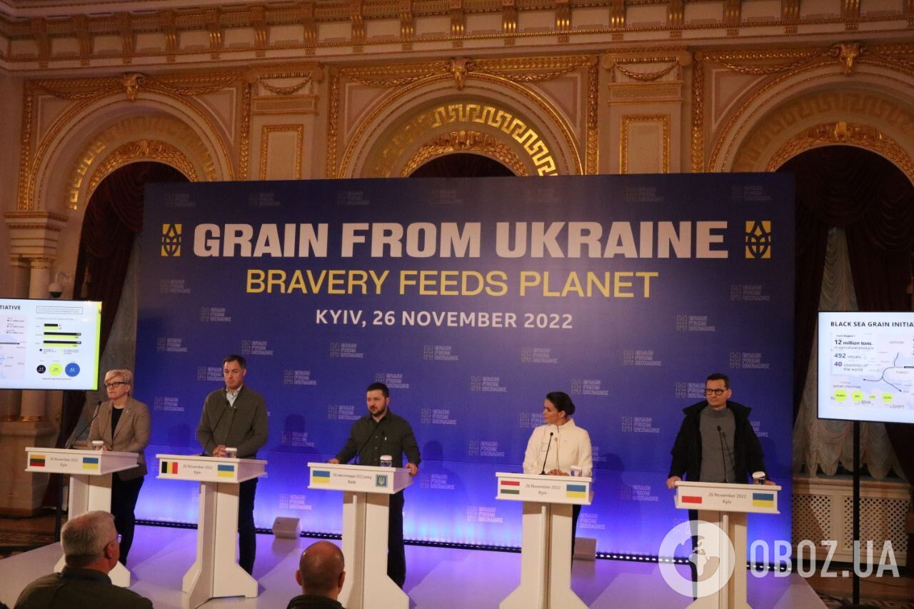 Президент Венгрии, премьеры Польши, Бельгии и Литвы в Киеве провели переговоры с Зеленским и запустили "зерновую инициативу". Фото