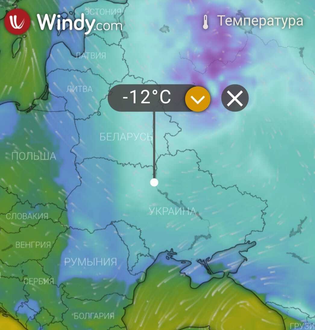 В среднем по Украине ночью будет больше 10 градусов мороза