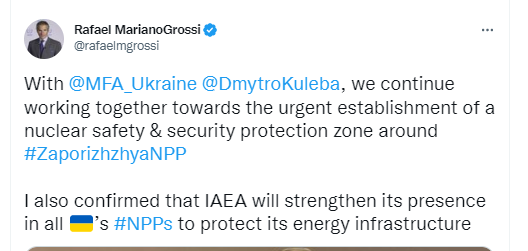 Гроссі заявив, що МАГАТЕ посилить присутність на всіх АЕС України  