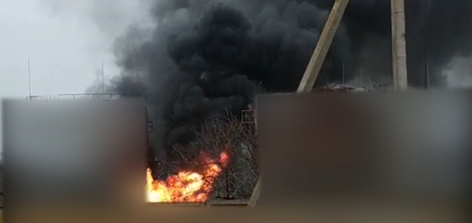 В Белгородской области РФ взорвался и горит энергетический объект. Видео
