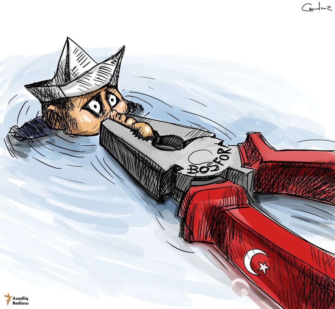 Прищепнули носа: Путін потрапив на влучну карикатуру через ''ляпас'' від Ердогана, який не пропустив кораблі РФ