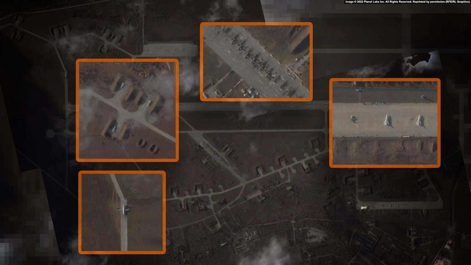 Россия развернула в оккупированном Крыму 10 военных аэродромов и два авиазавода: спутниковые фото