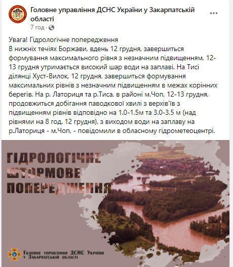 На Закарпатті через сильну зливу затопило кілька районів: синоптики попередили про підвищення рівня води. Фото   