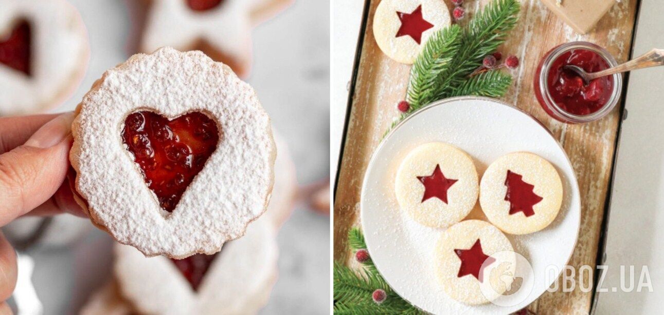 Різдвяне печиво з малиновим джемом