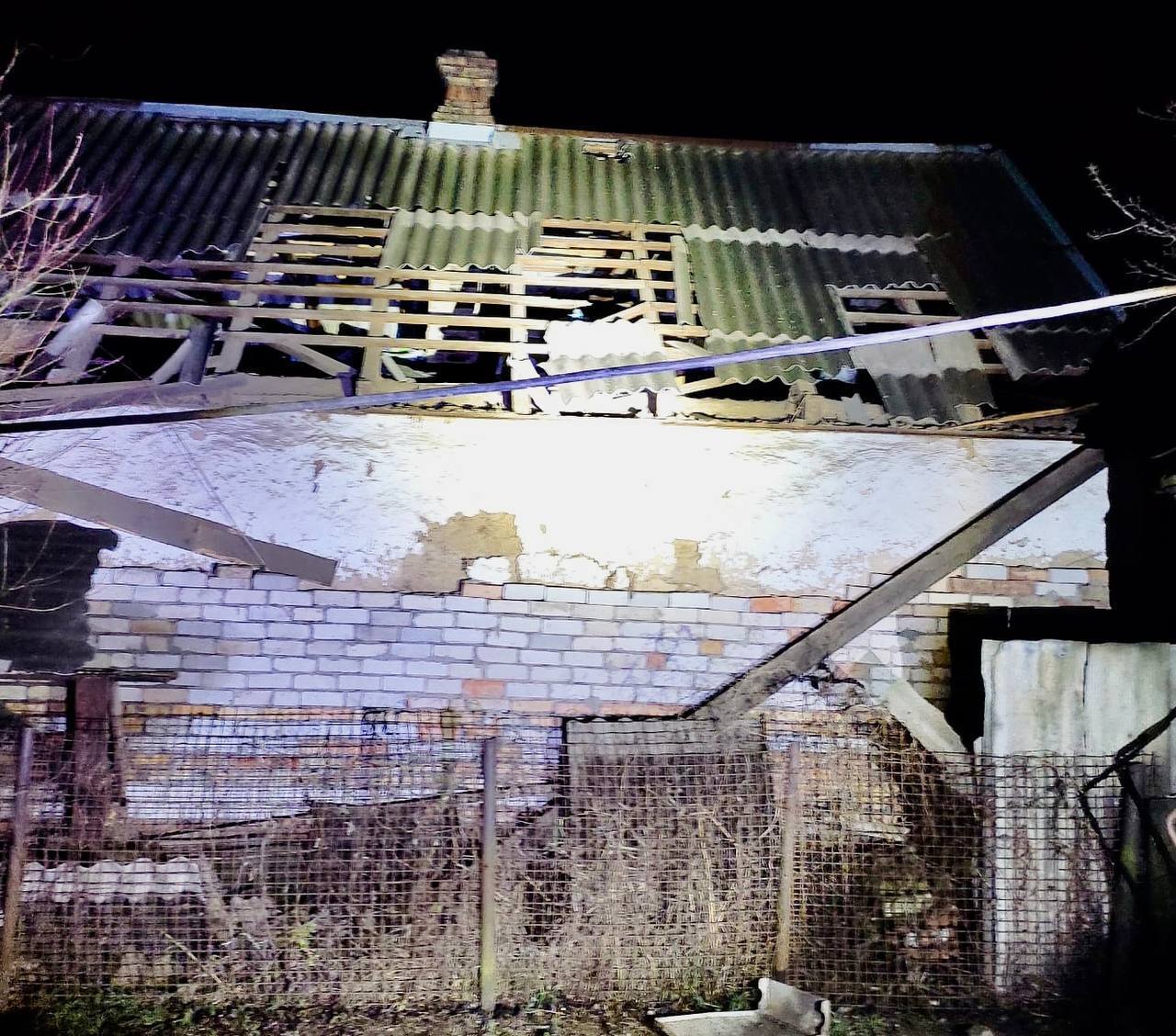Разрушенный дом в Никополе