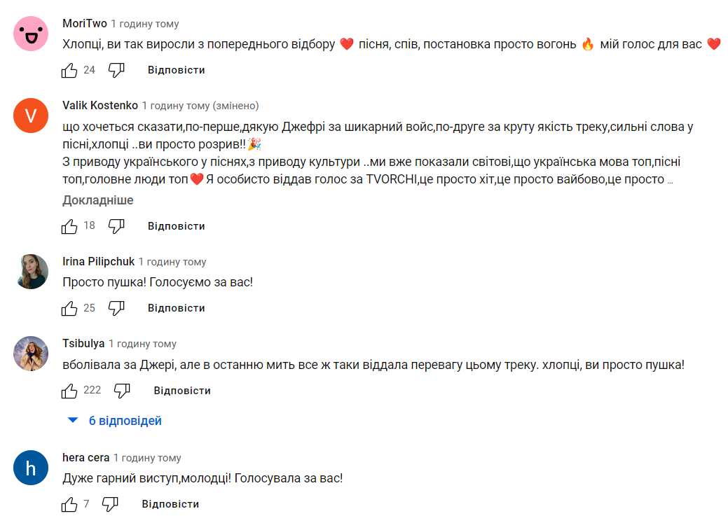 "Це щось! Це вогонь! Дуже потужно": реакція глядачів на виступ переможців Нацвідбору Євробачення-2023 TVORCHI