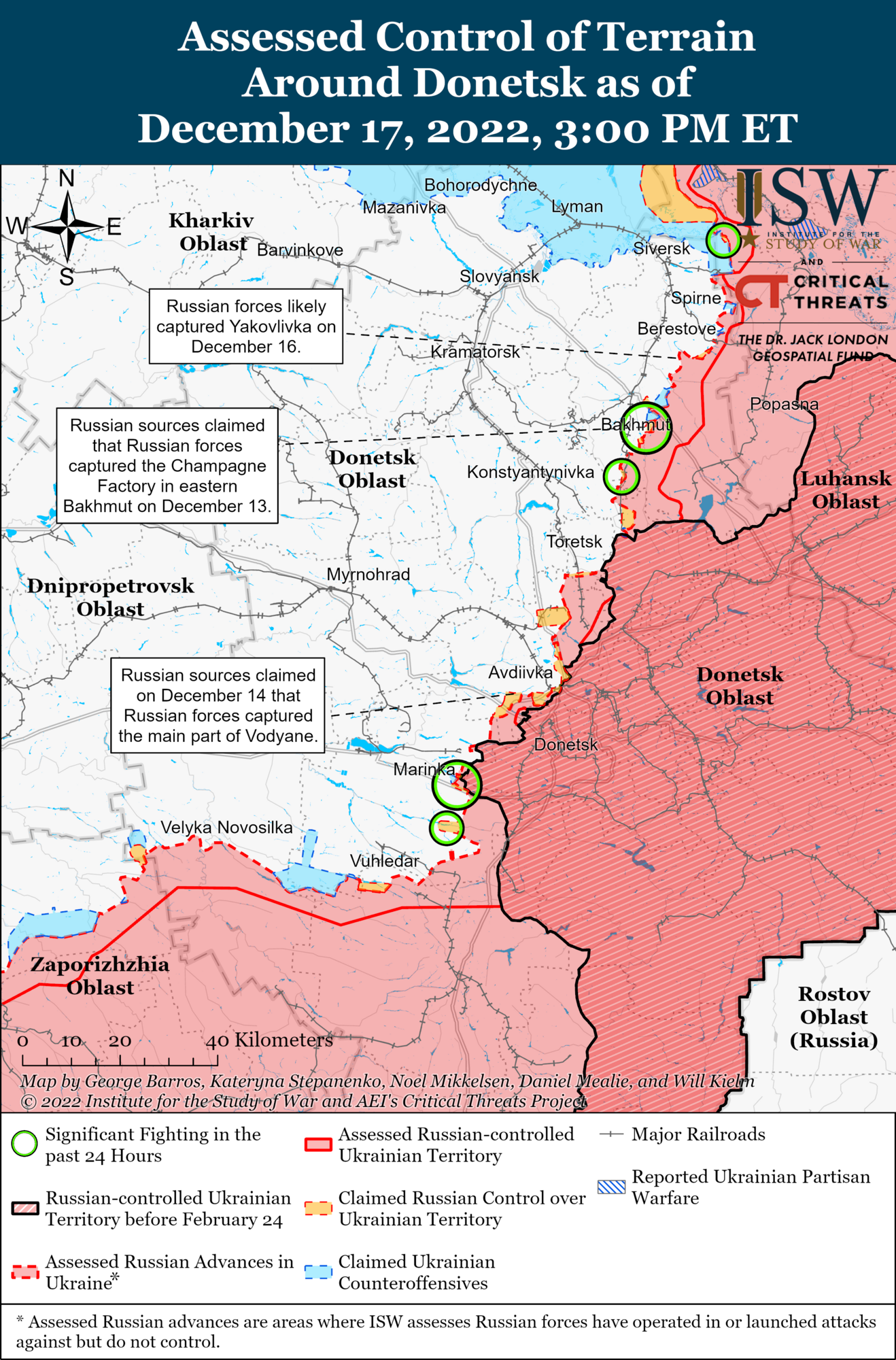 Карта боевых действий в Донецкой области