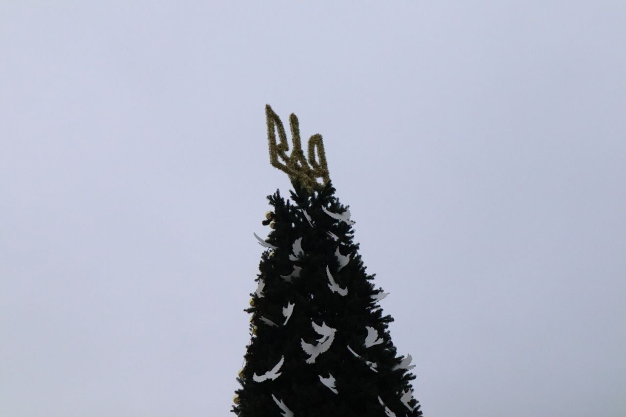 Высота 12 метров: как выглядит главная елка Украины, установленная в Киеве, несмотря на войну. Фоторепортаж