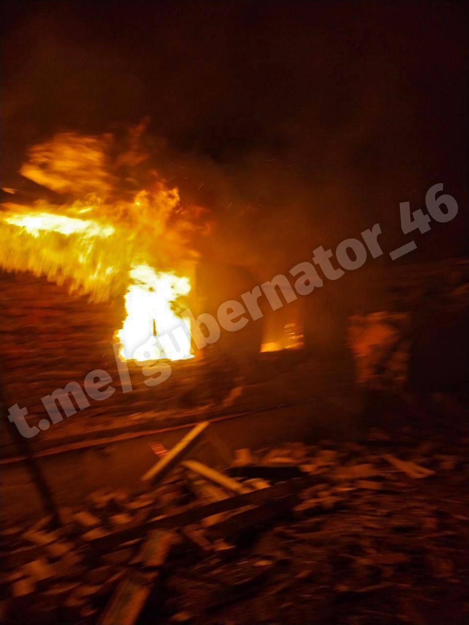 В Курской области после ''бавовны'' загорелись жилые дома, есть пострадавшие. Фото