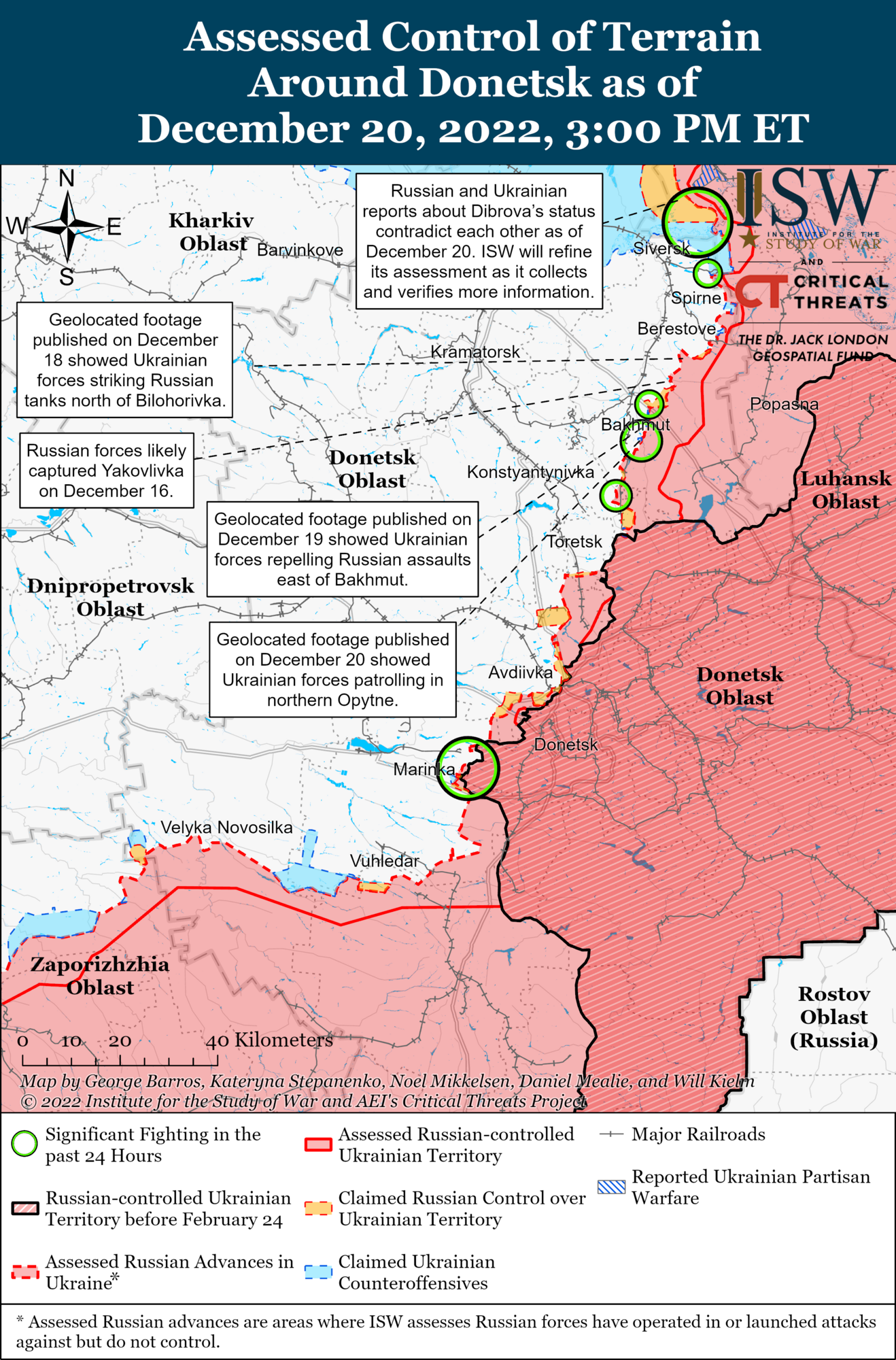 Карта сражения на Донбассе