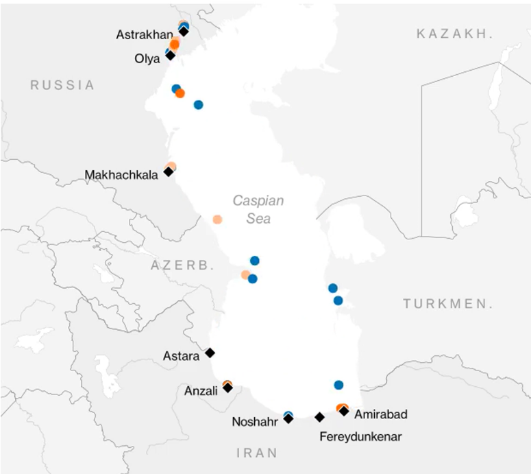 Десятки російських та іранських суден уже курсують маршрутом