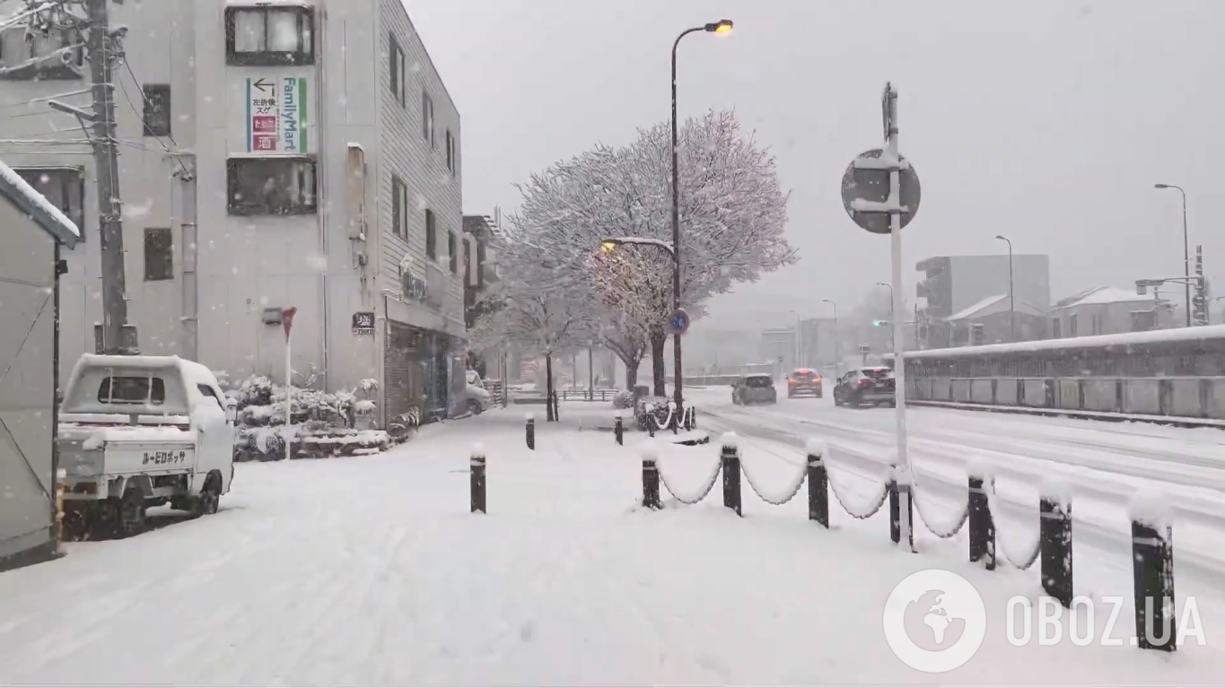 Снегопад в Японии, декабрь-2022