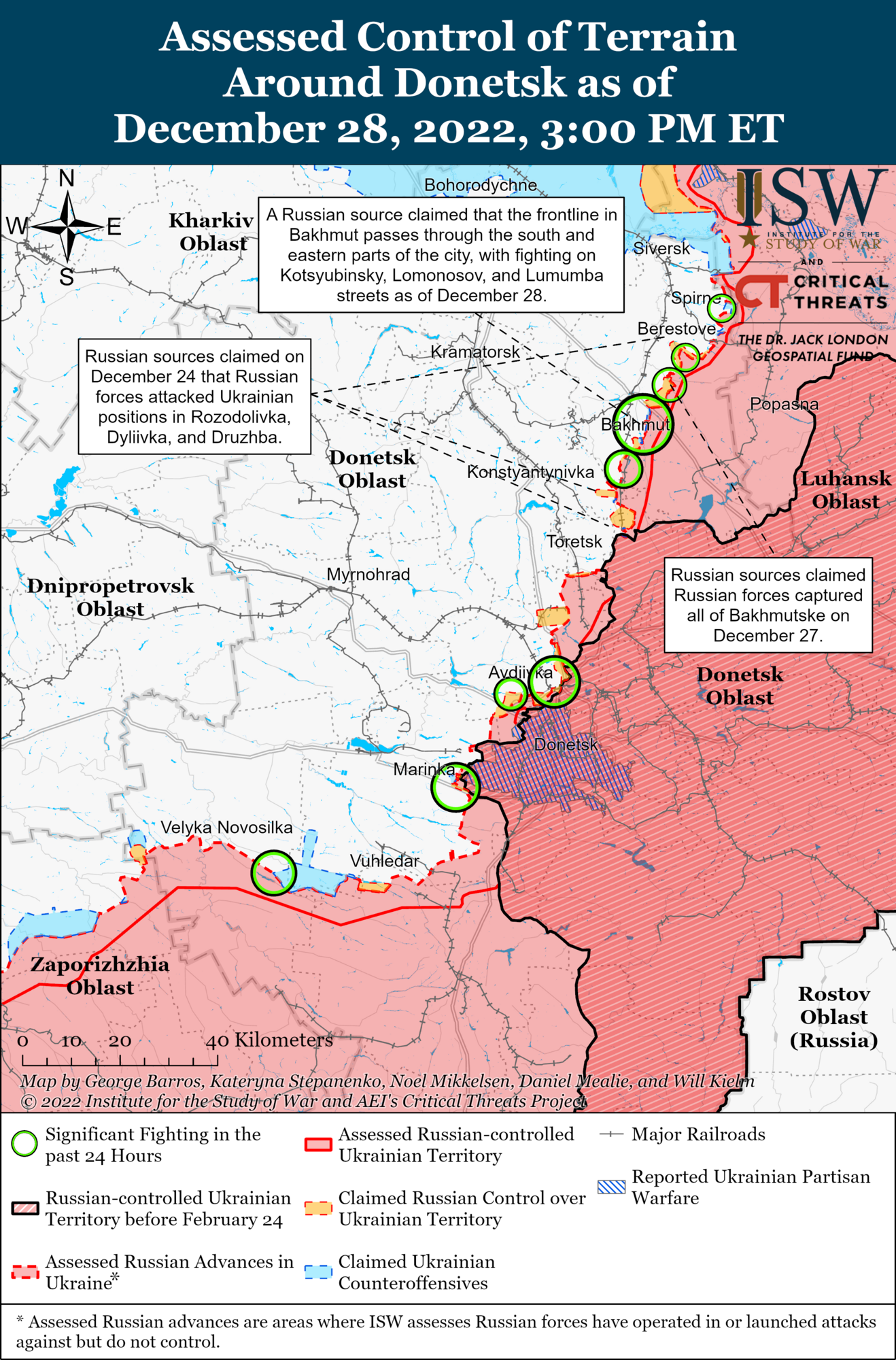 Войска РФ достигли кульминации вокруг Бахмута, стягивают силы на Луганщину и готовятся к ''решительным действиям'' – ISW