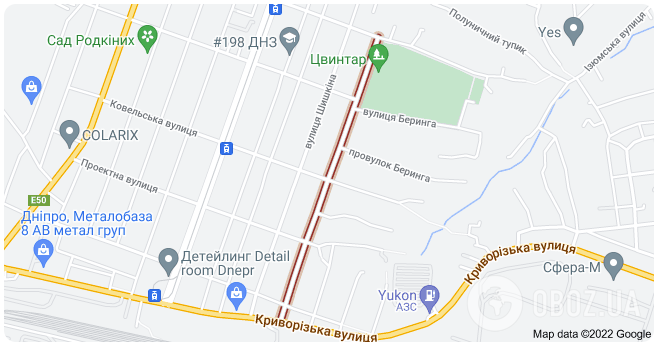 Вулиця Сєченова карта