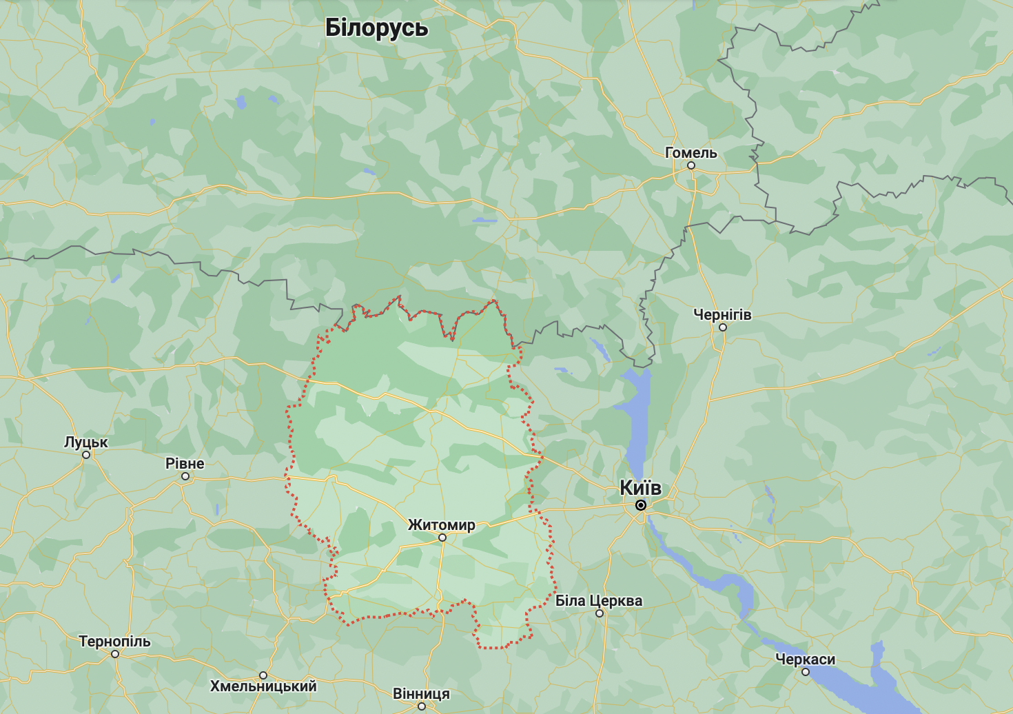 Войска РФ пытались атаковать Житомирщину с помощью БПЛА, но его сбили. Фото