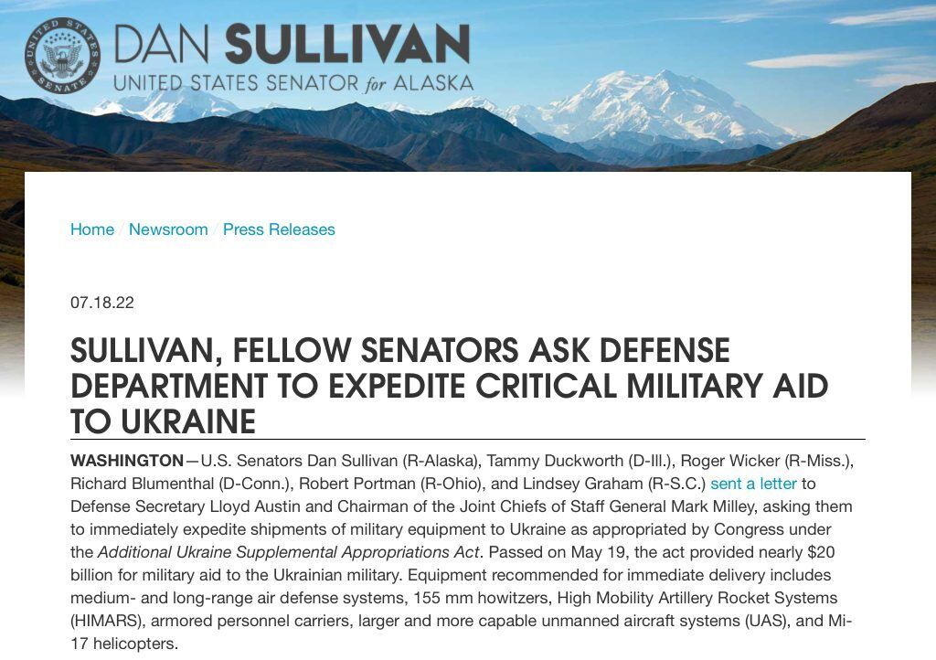 Порошенко в Вашингтоне встретился с сенатором Салливаном и призвал дать Украине больше систем ПВО