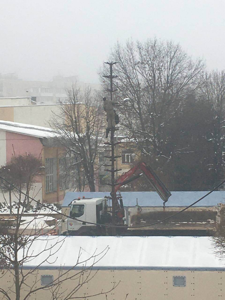 В Буче начали устанавливать новогоднюю елку. Фото