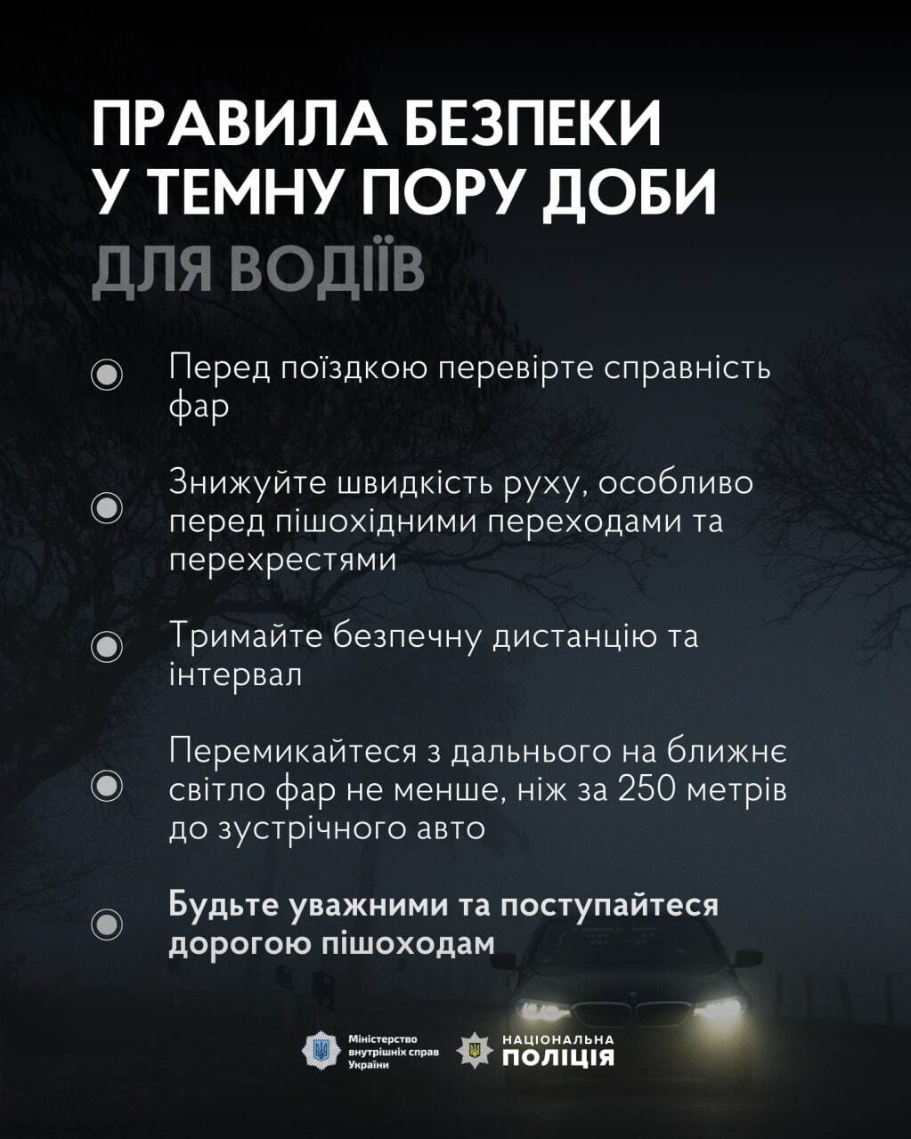 Як безпечно кермувати авто під час блекауту на дорогах: українцям нагадали про небезпеку