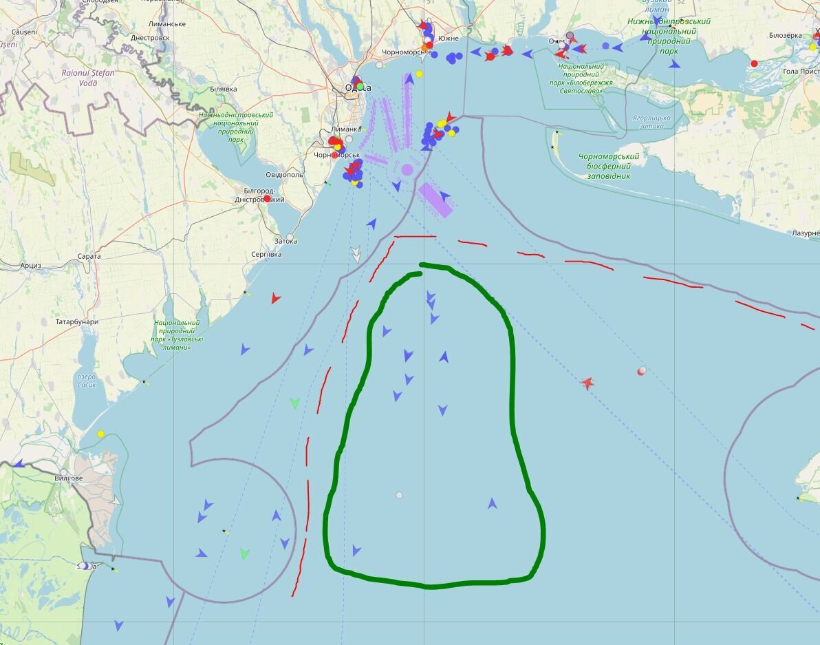 Карта суден в Черном море