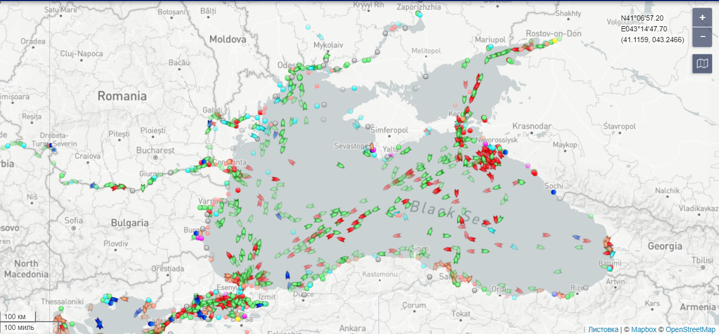Ситуация в Черном море на 12:00 14 февраля