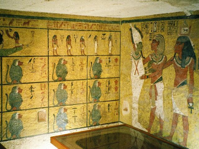 Роспись на стене усыпальницы Тутанхамона