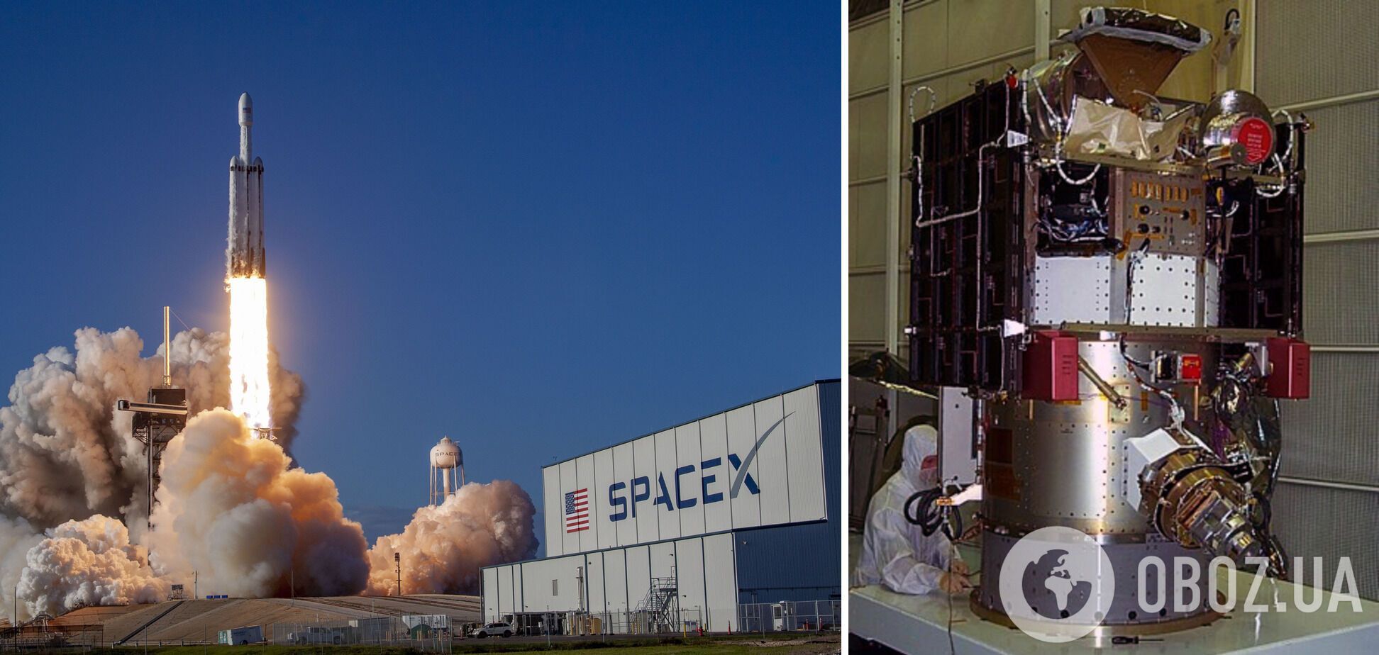Ракетоноситель Falcon 9 от Space X и спутник DSCOVR.