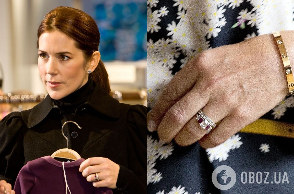 Кронпринцесса Мэри носит кольцо с датским флагом.