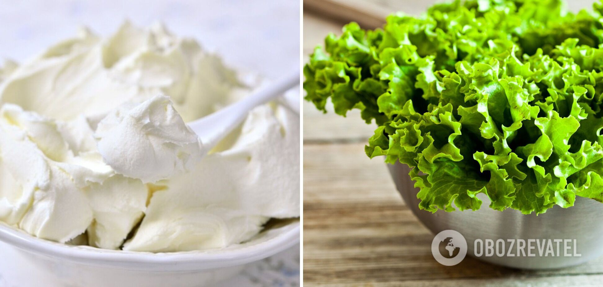 Листя салату чудово поєднуються з крем-сиром