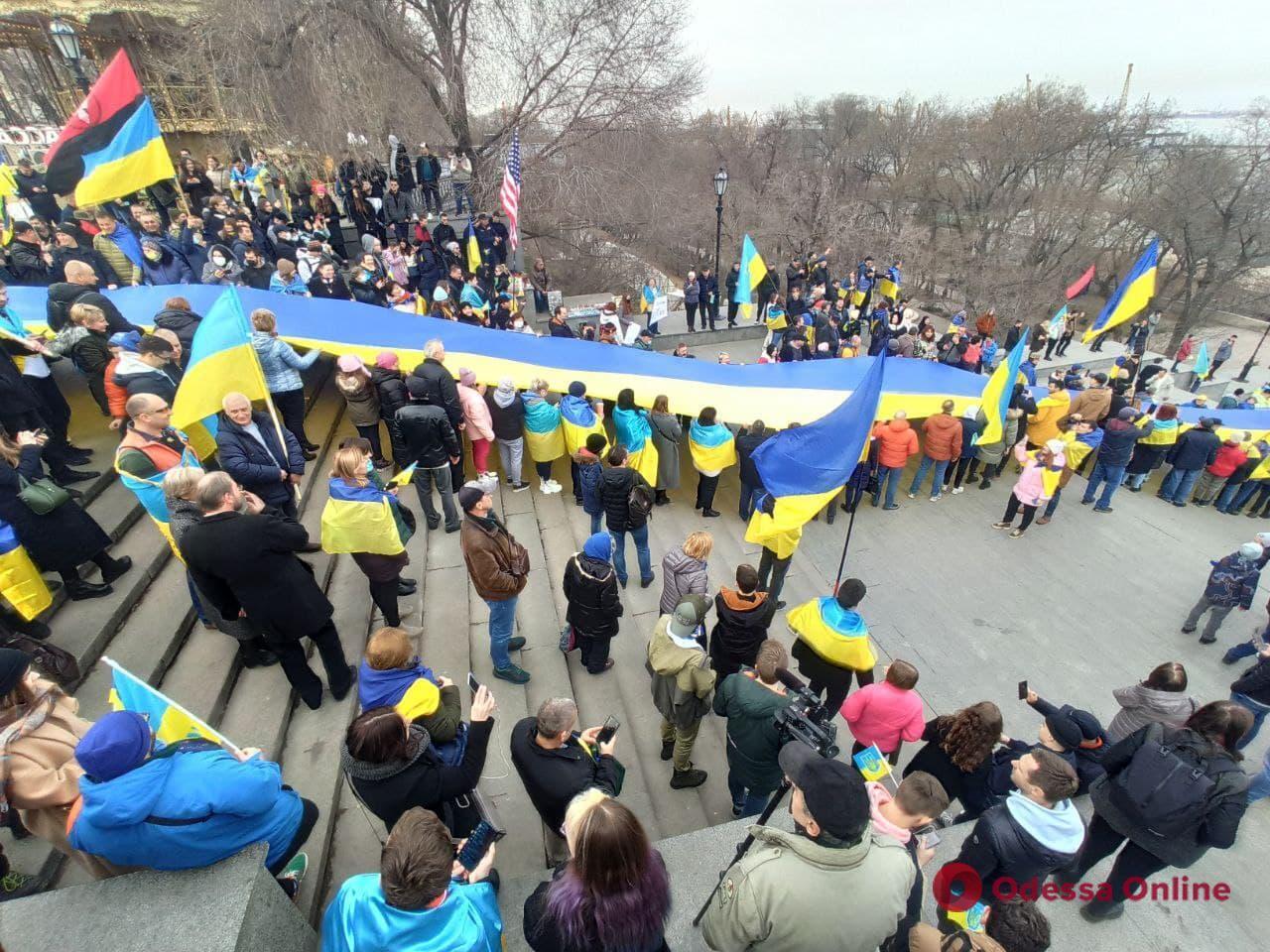 Украинский флаг на Потемкинской лестнице