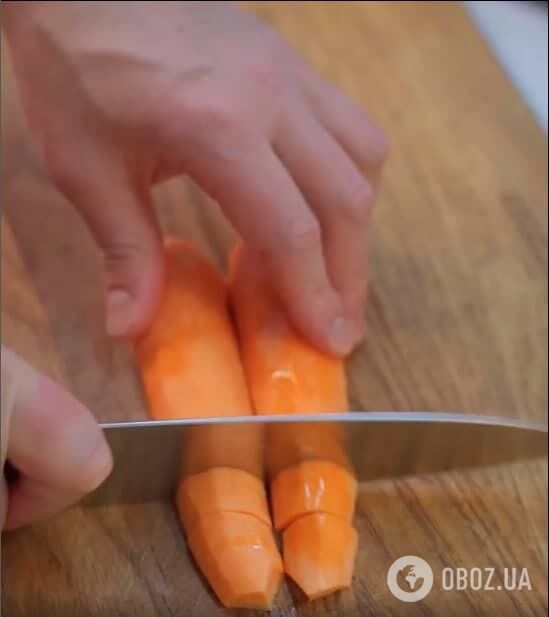 Нарезка моркови для супа