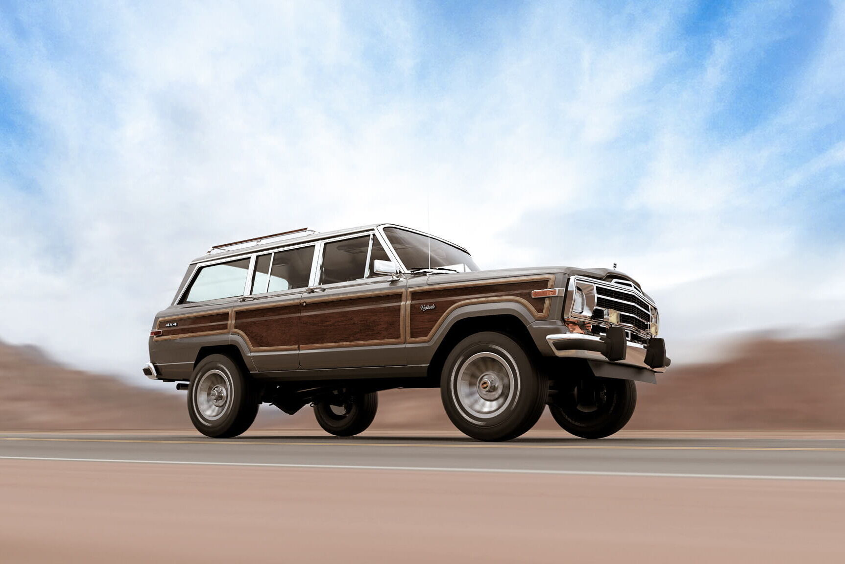 Внешне рестомод не отличается от классического Jeep Grand Wagoneer