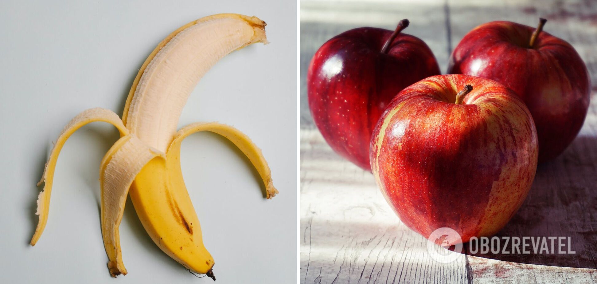 Яблоко и банан для блинов