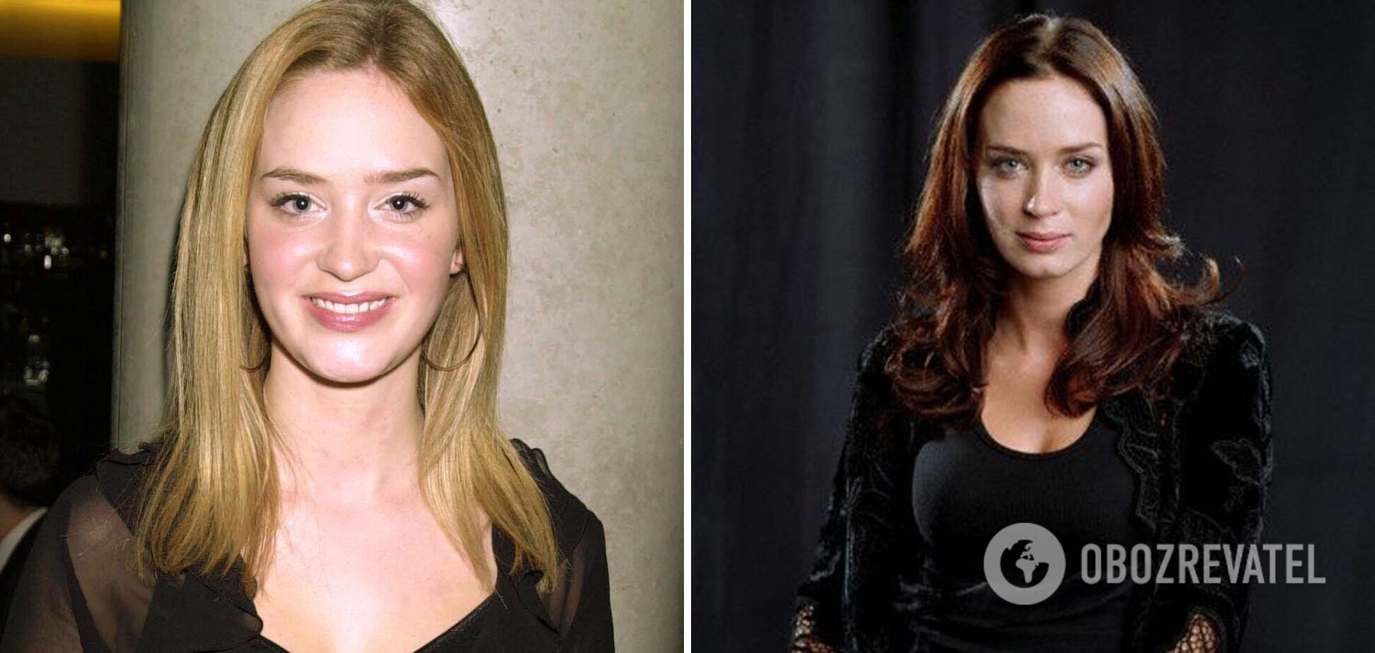 Зліва Емілі Блант у 2001 році, а справа - у 2006.