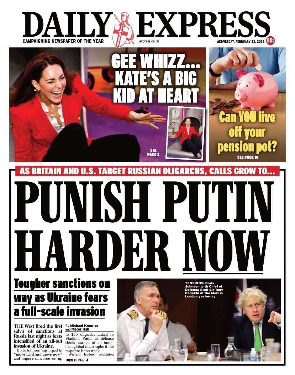 ЗМІ закликали покарати Путіна суворіше