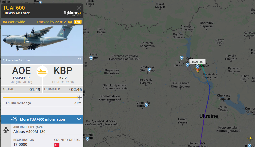 У "Борисполі" приземлилися два турецькі військові літаки