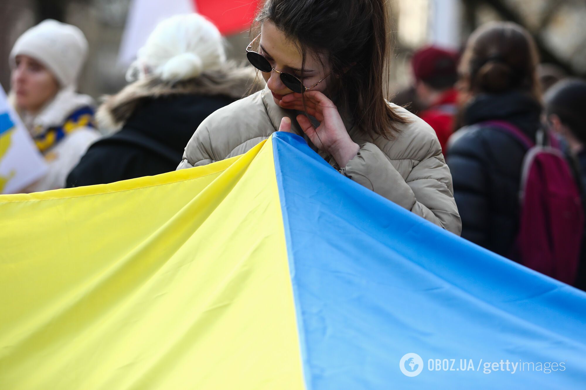 Протест в Польше в поддержку Украины
