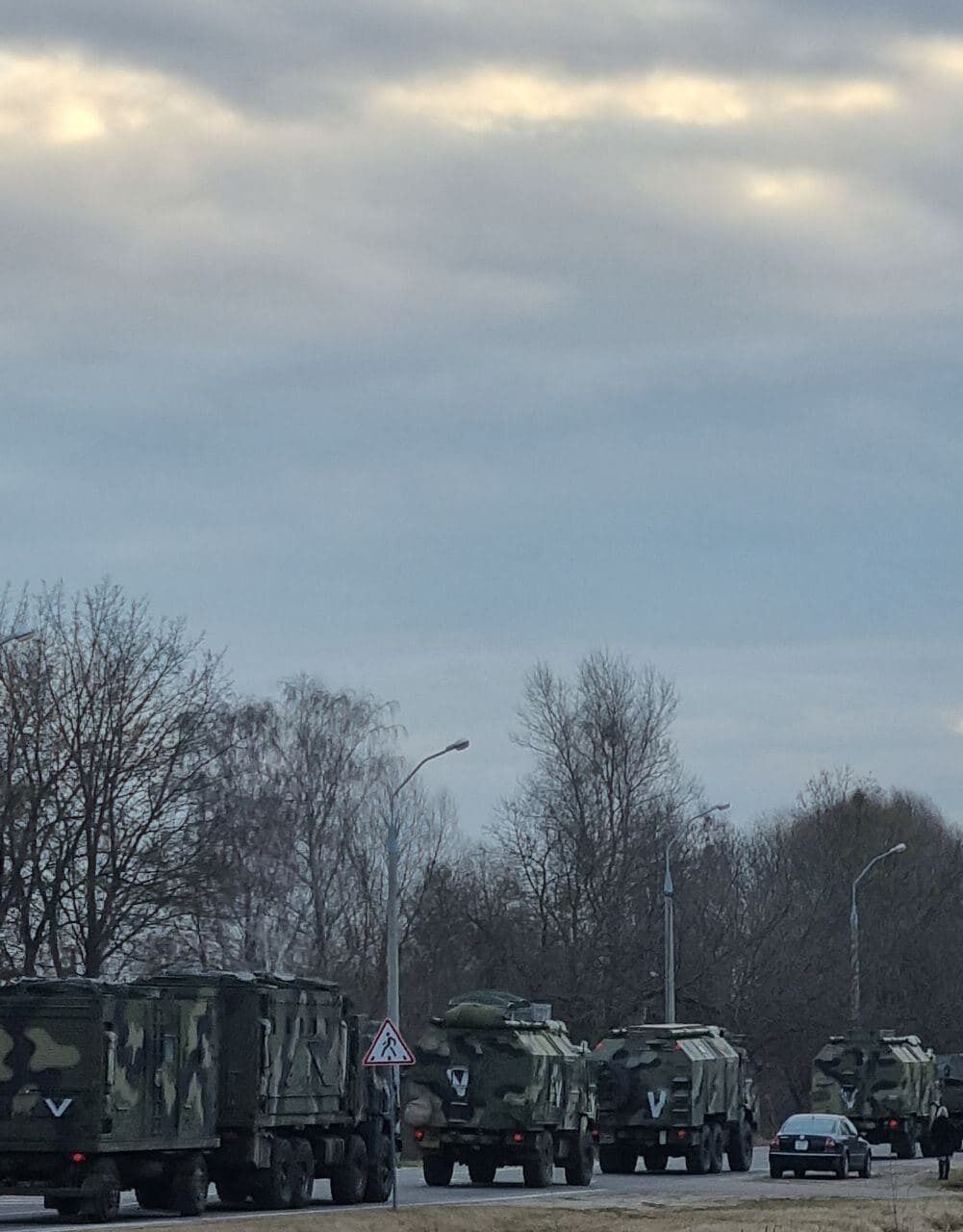 В Беларуси заметили колонну военной техники