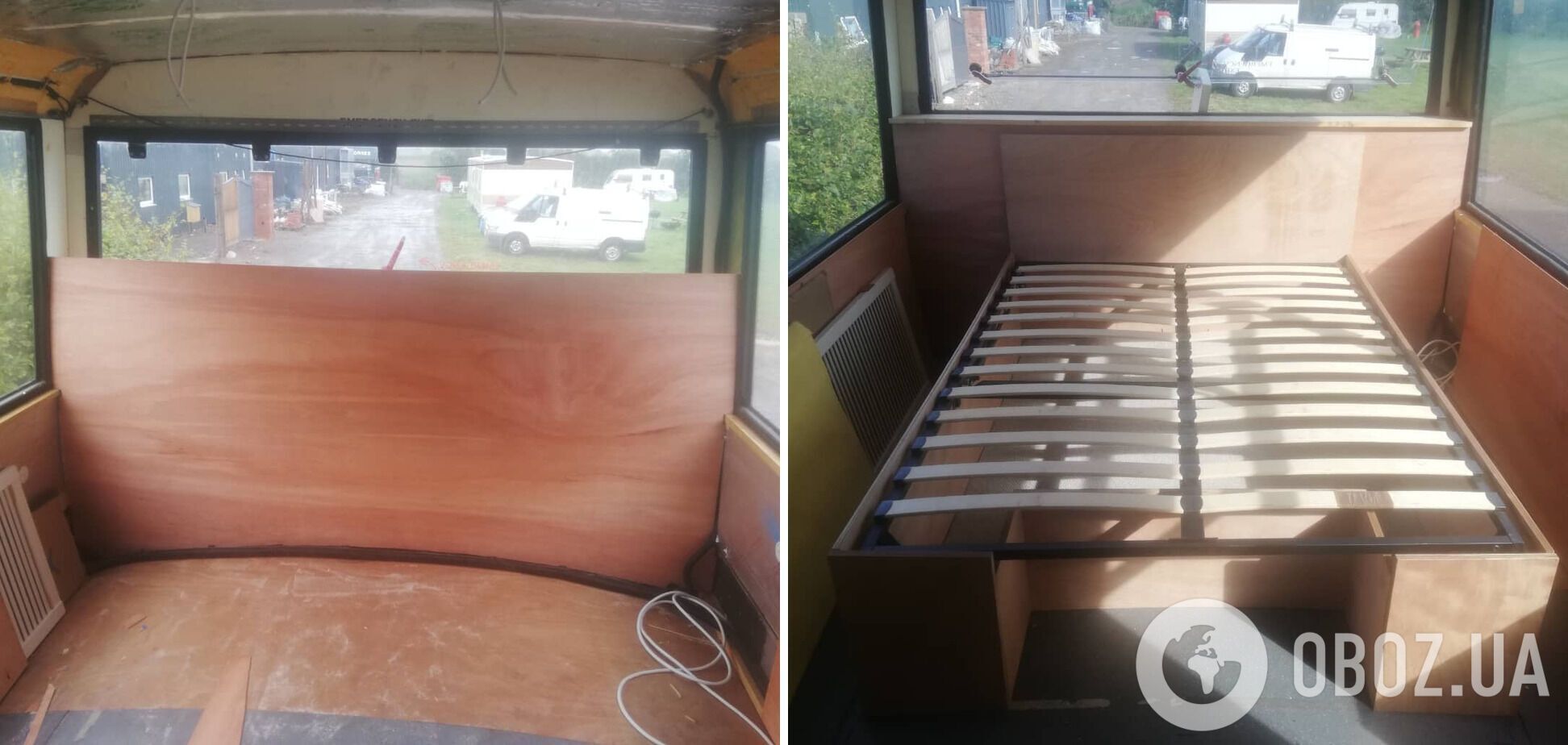 В автобусі встановлено двоспальне ліжко.