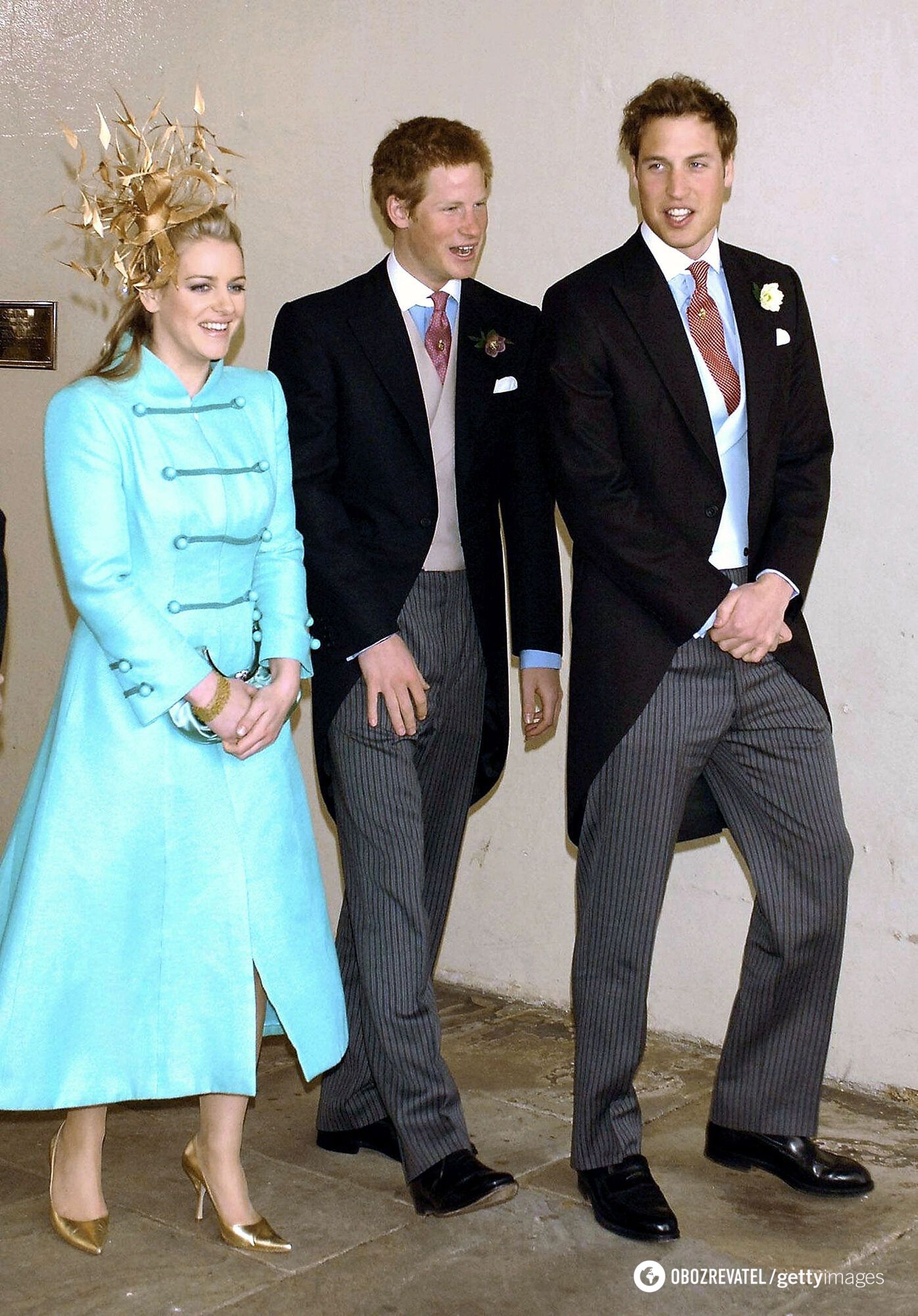 Лора Лопес із принцами Вільямом та Гаррі на весіллі їхніх батьків