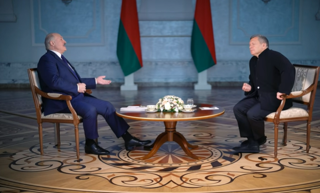 Лукашенко дает большое интервью Соловьеву.