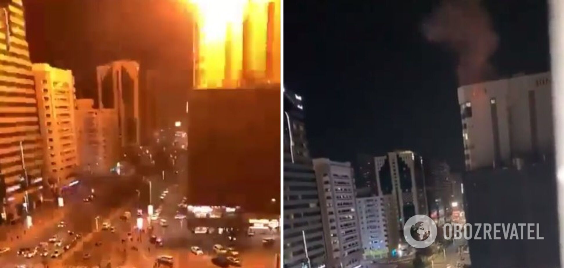 В Абу-Даби раздались взрывы и возник пожар в высотке