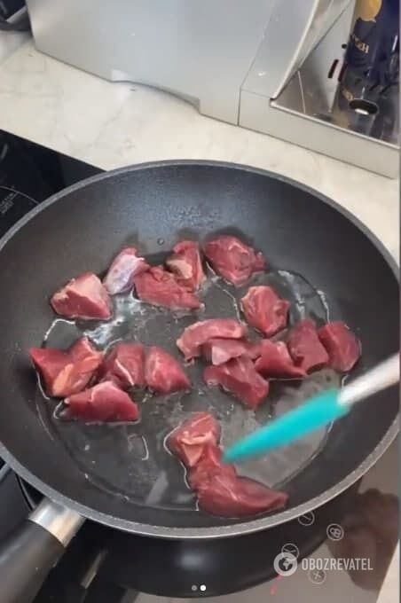 Обсмаження яловичого м'яса
