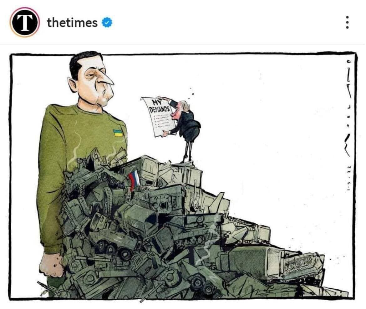 The Times высмеяла Путина в карикатуре о войне в Украине