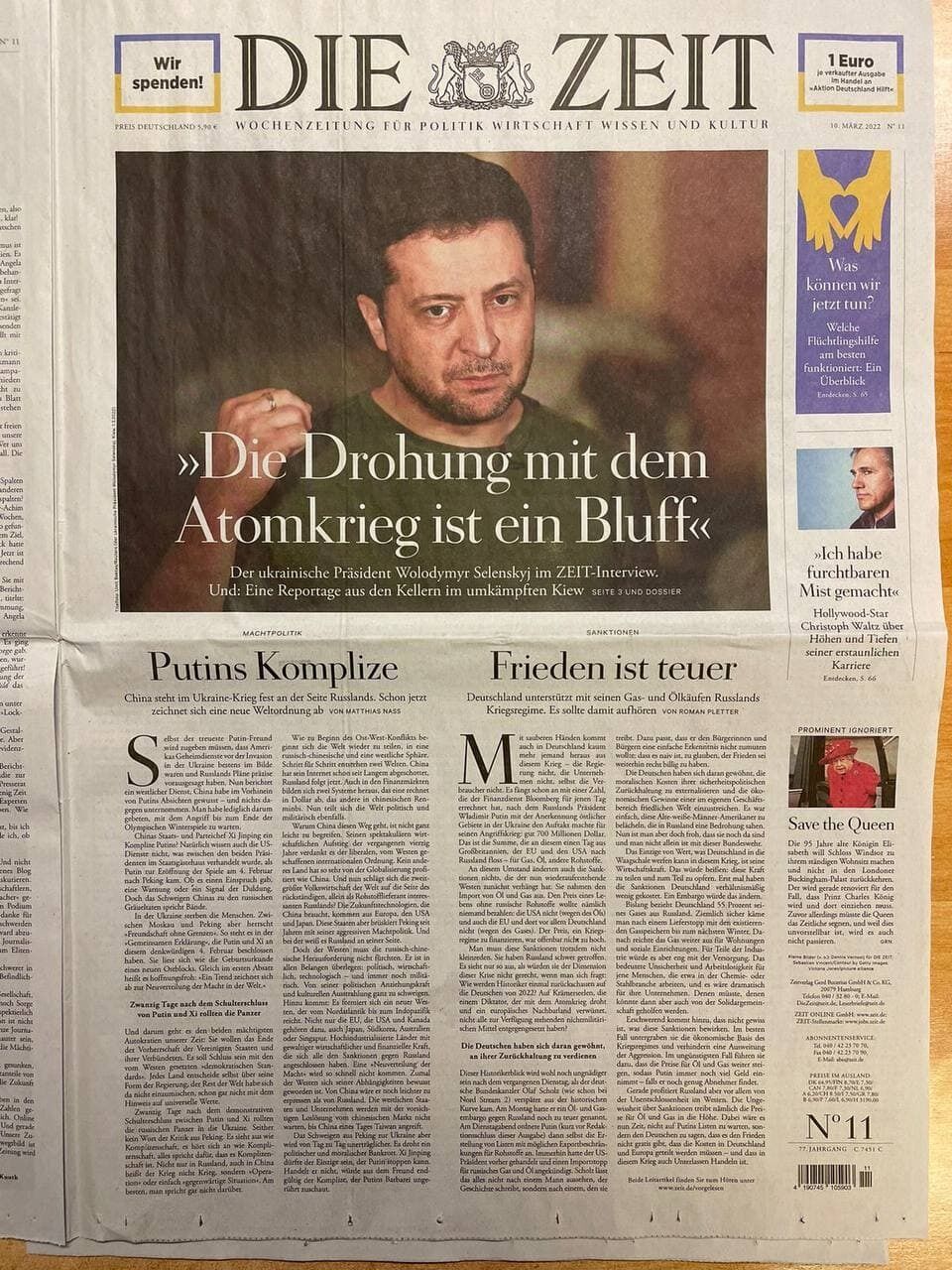 Зеленский дал интервью немецкой газете.