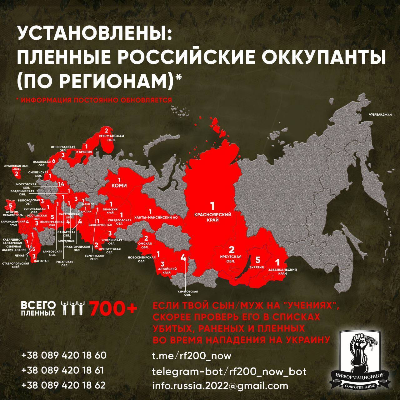 Из каких регионов РФ оккупанты едут в Украину: в сети появилась карта