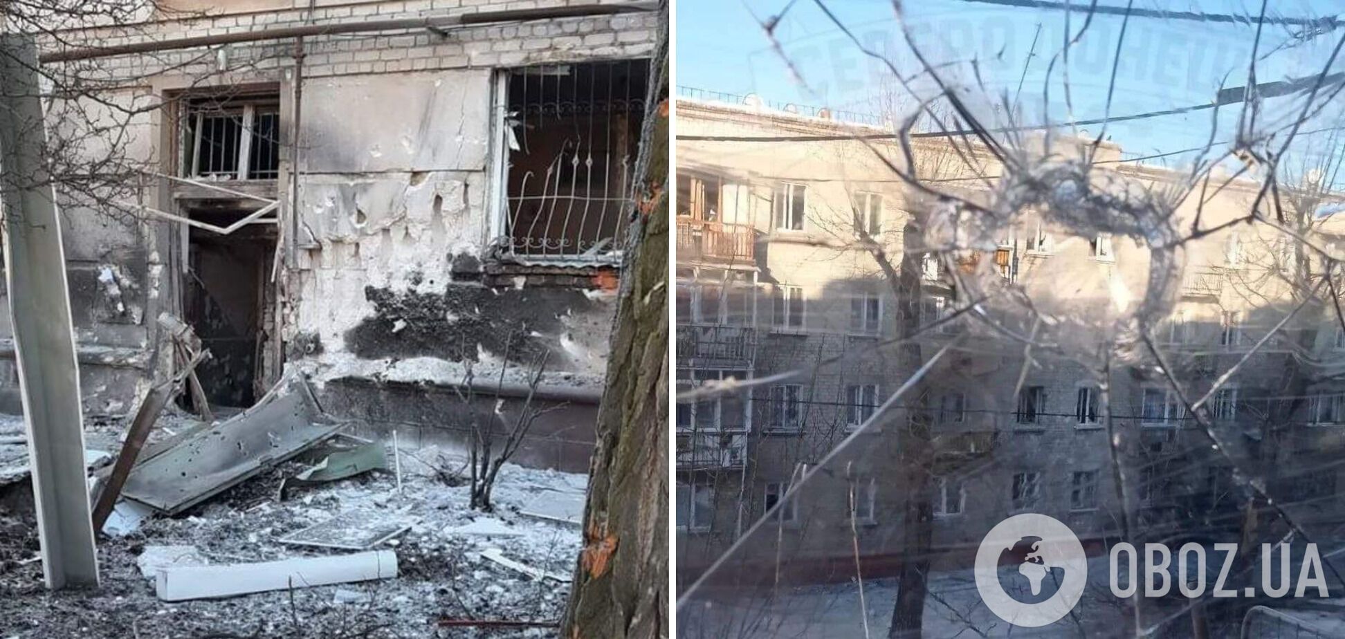 Наслідки обстрілів військами РФ міст на Луганщині