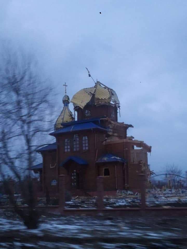 Храм Николая Чудотворца в Волновахе после прихода "миротворцев"
